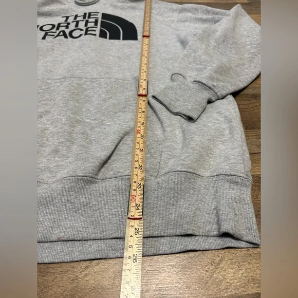 The North Face Gray Logo Hoodie Sweatshirt | Cozy Fleece | Unisex - Picture 4 of 8